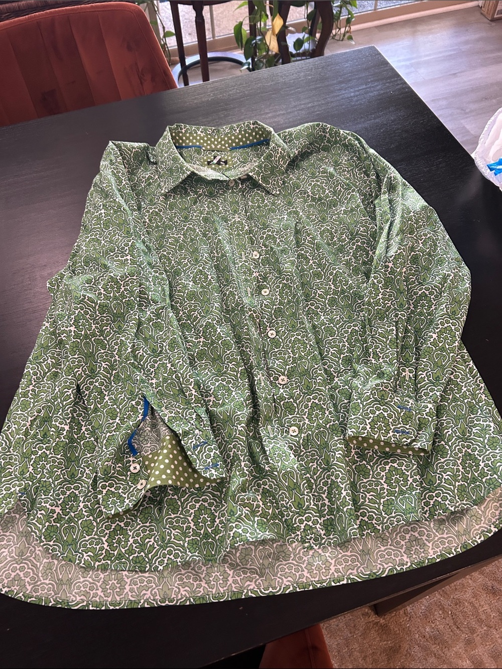 Green Patterned Button Down